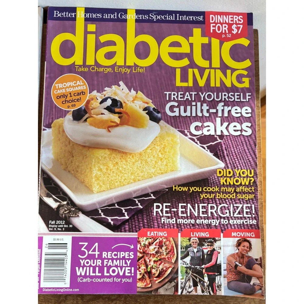 Diabetic Living Magazine Lot 2012 Better Homes and Gardens Diabetes Recipes 8 pc